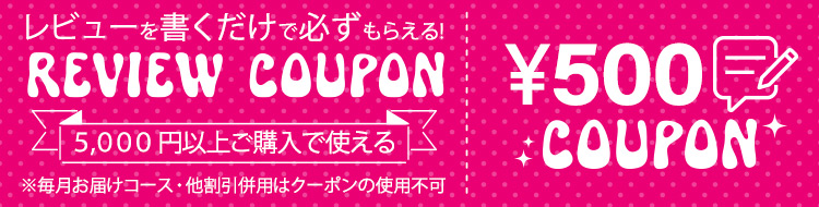 レビューを書くともらえる500円クーポン